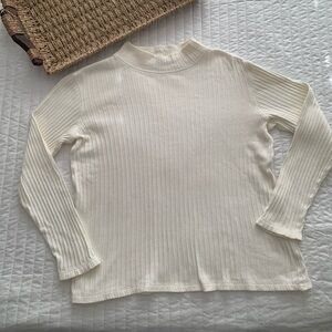 Vintage Cream Mockneck Turtleneck 80s/90s Textured Ribbed Westbound Women Small
